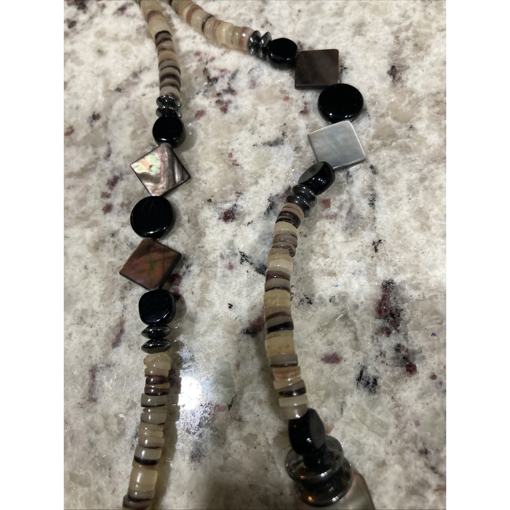Handcrafted Abalone Turtle And Mother Of Pearl Necklace Folk Art Beautiful - Picture 2 of 7